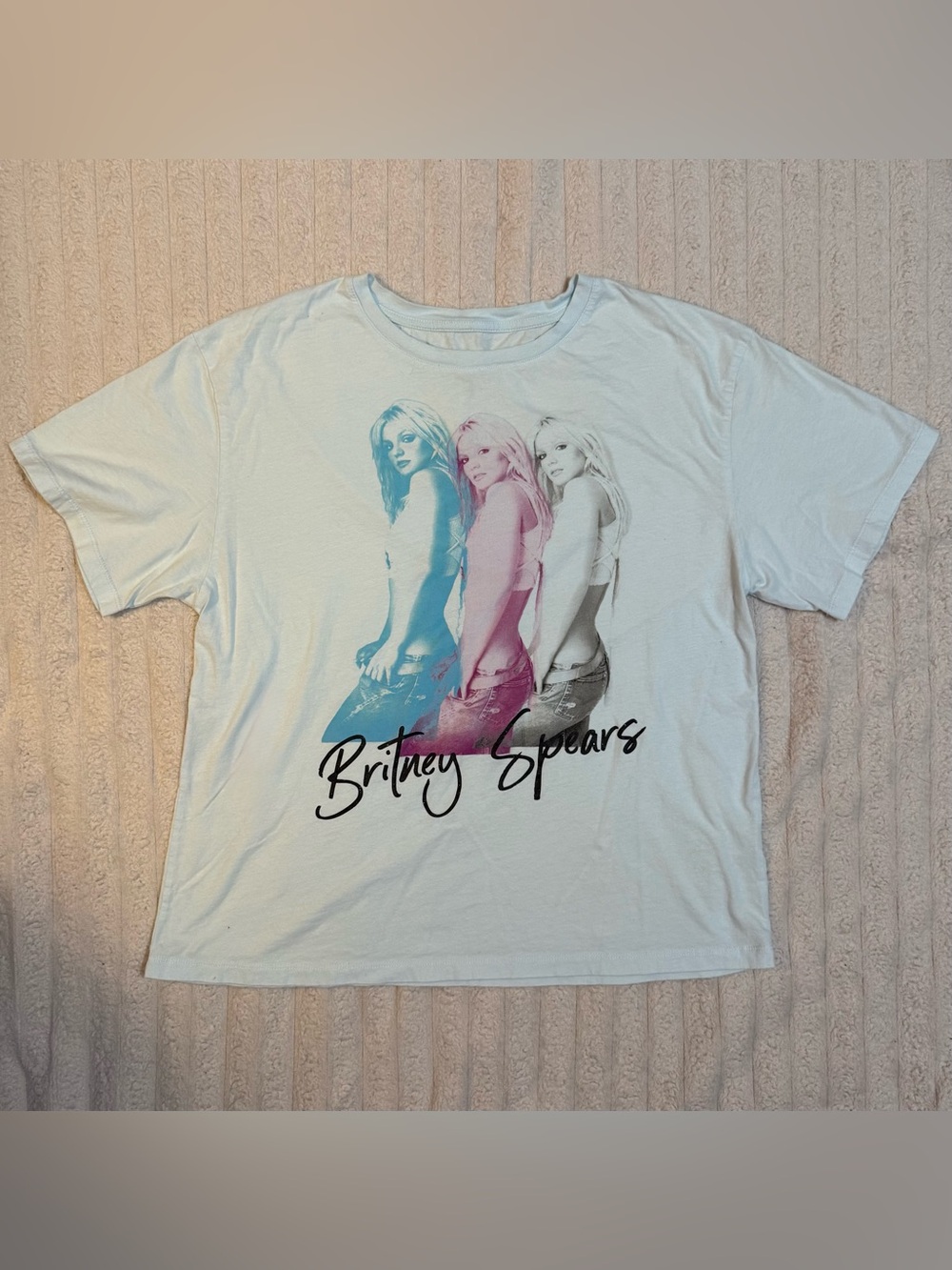 Pale Blue Britney Spears Graphic T-Shirt Y2K Pop Merch